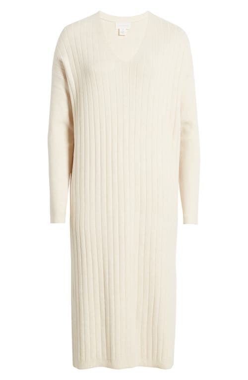 Shop Caslonr Caslon(r) Long Sleeve Rib Sweater Dress In Beige Oatmeal Light Heather