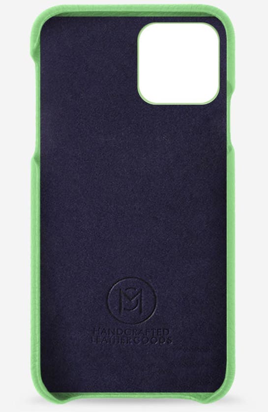 Shop Maison De Sabre Leather Phone Case In Mint Green