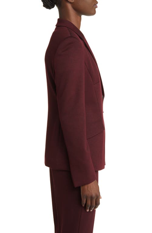 Hugo Boss Jatawa Asymmetric Twill Blazer In Maroon Twill Fantasy
