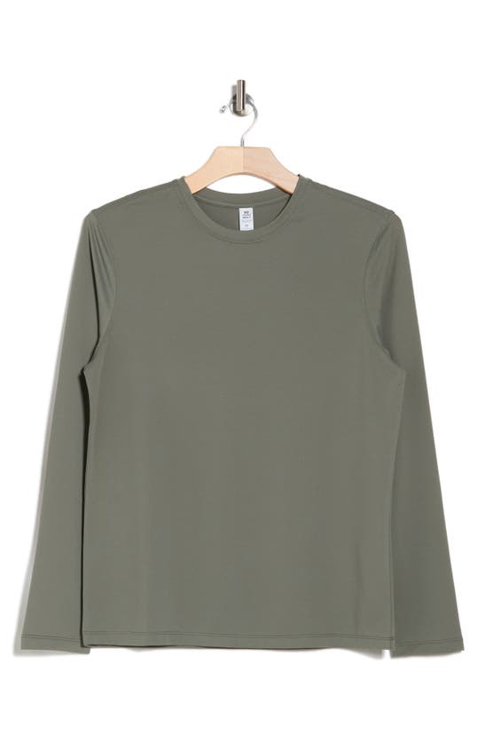 90 Degree By Reflex Jacquard Crewneck Sweater In Agave Green