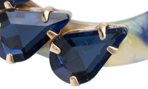 Shop Jardin Resin Circle Drop Earrings In Blue/gold