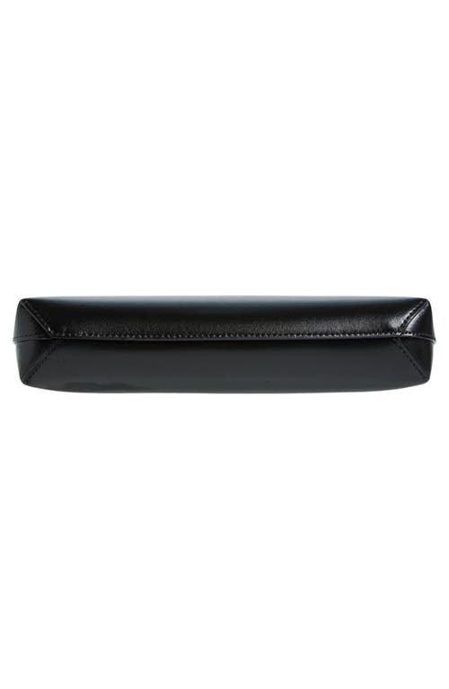 Shop Mansur Gavriel Gaia Leather Shoulder Bag In Black/flamma