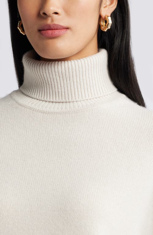 Shop Nordstrom Wool & Cashmere Turtleneck Sweater In Ivory Sand