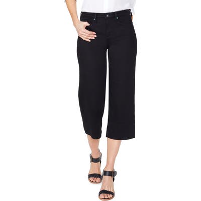 Nydj Wide Leg Capri Jeans, Black
