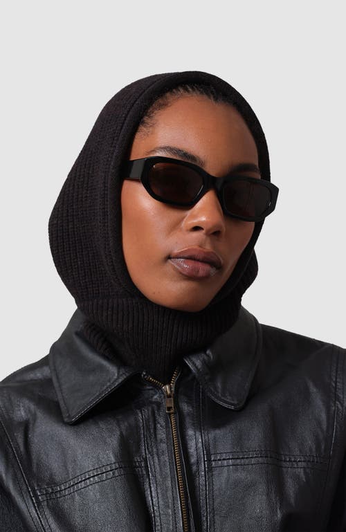Hyer Goods Upcycled Merino Wool Ribbed Balaclava In Chocolate Brown