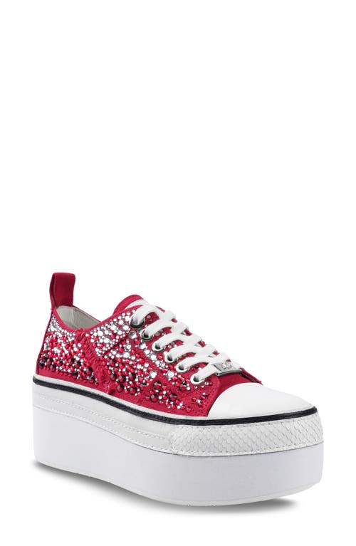 Shop Zigi Koralay Embellished Platform Sneaker In Red/multi