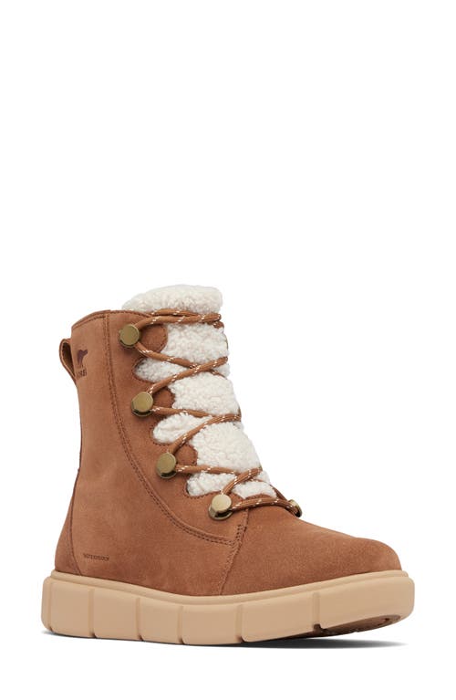 Shop Sorel Explorer Iii Joan Waterproof Boot In Velvet Tan/canoe