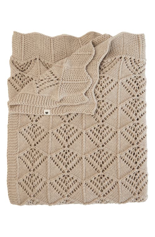 Bibs Organic Cotton Wavy Knit Baby Blanket In Vanilla