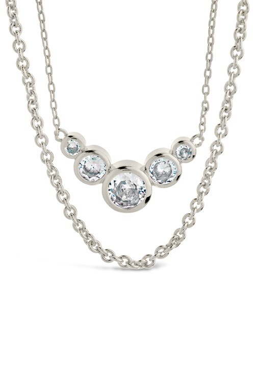 Sterling Forever Eileen Layered Necklace In Silver