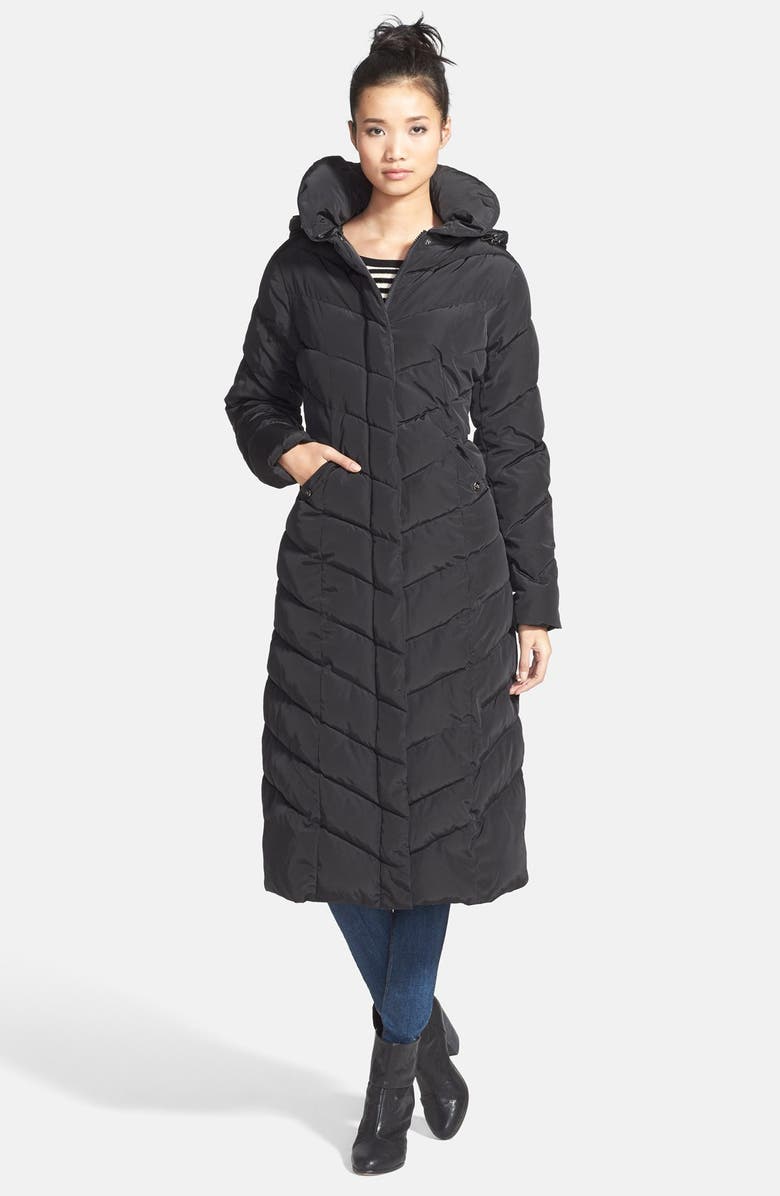 Steve Madden Long Quilted Coat with Removable Hood | Nordstrom