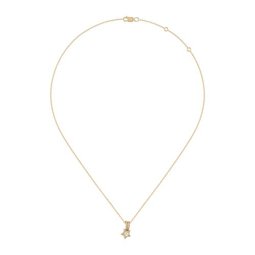 Luvmyjewelry Wishing Star Sterling Silver Diamond Pendant Necklace In 14kt Gold Vermeil On Sterling