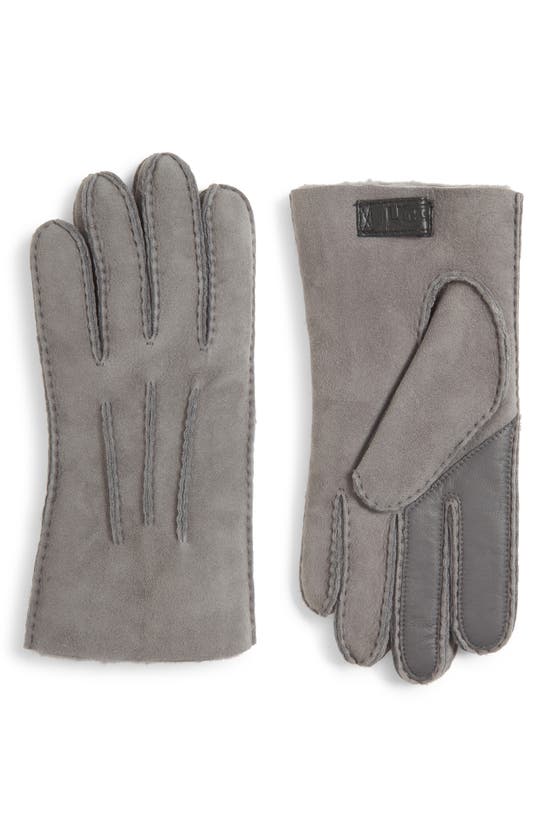 Ugg Genuine Shearling Tech Gloves In Metal