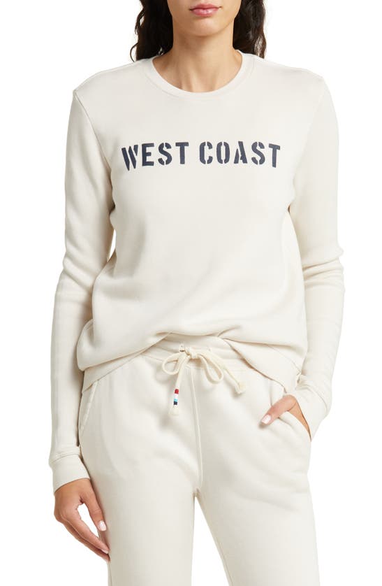 Sol Angeles West Coast Cotton & Modal Sweatshirt In Ecru