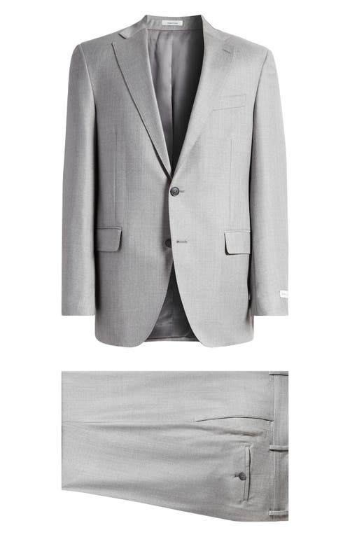Heathered Wool Suit in Light Grey