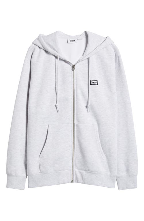 Obey Established Works Bold Zip Hoodie In Ash Grey