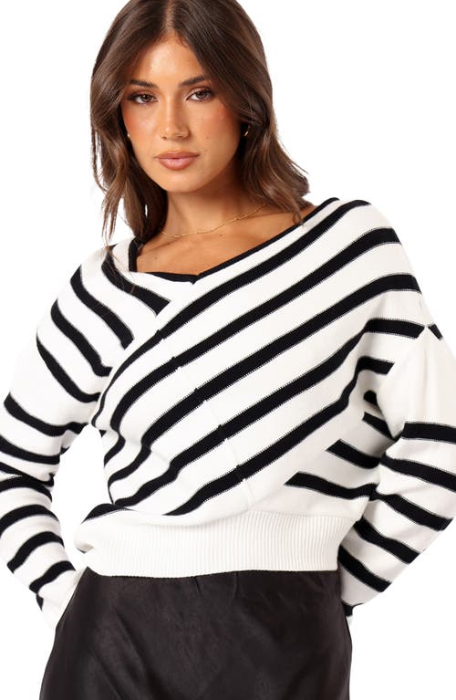 Petal And Pup Petal & Pup Lynette Crisscross Stripe Sweater In Black