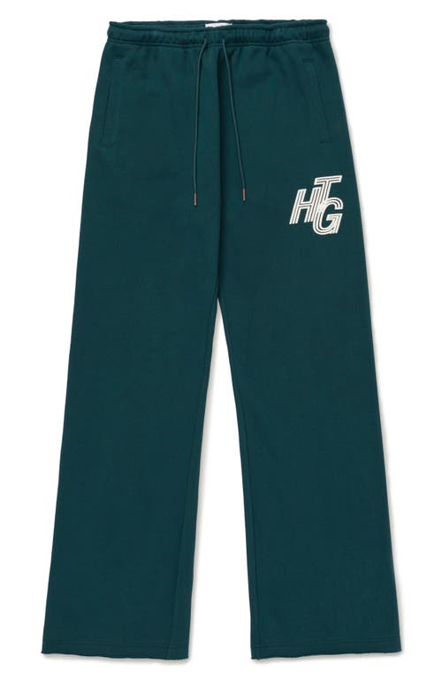 HONOR THE GIFT Logo Cotton French Terry Sweatpants in Green 