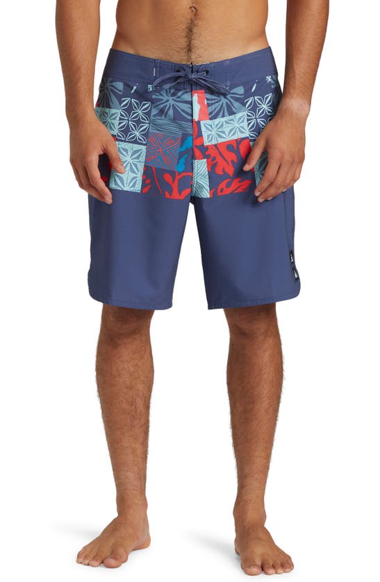 Quiksilver Surfsilk Hawaii Blocked Board Shorts In Crown Blue