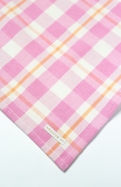 Shop Archive New York Handwoven Colorful Plaid Cotton Placemats, Set Of 4 In Pink