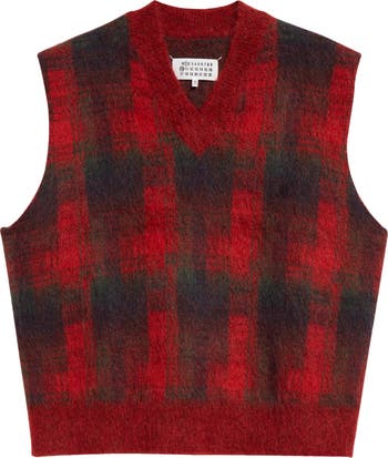 Maison Margiela x Pendleton Plaid Mohair & Wool Blend Sweater Vest