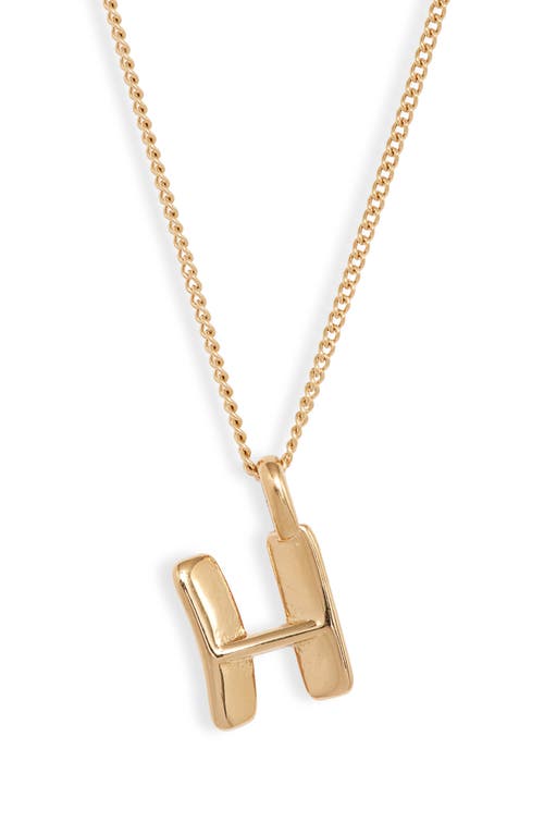 Customized Monogram Pendant Necklace in High Polish Gold - H