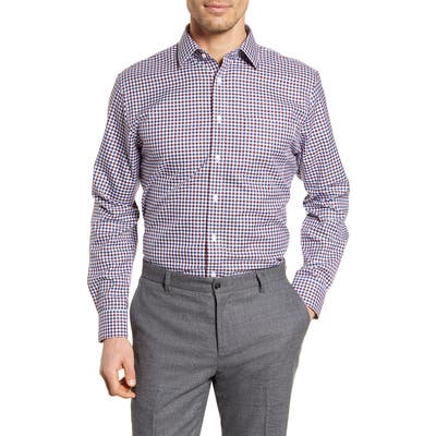 Nordstrom Shop Smartcare(TM) Traditional Fit Check Dress Shirt - Burgundy