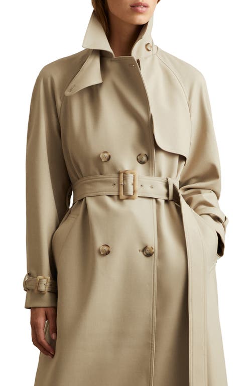 Shop Reiss Darcie Trench Coat In Khaki