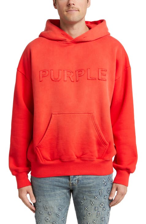 Purple Brand French Terry Pullover Hoodie - BRILLIANT WHITE