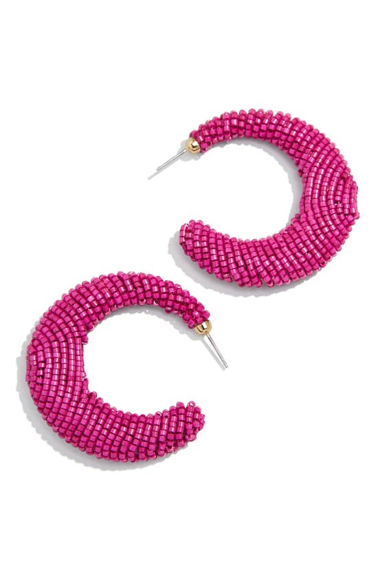Baublebar Callie Beaded Hoop Earrings In Pink