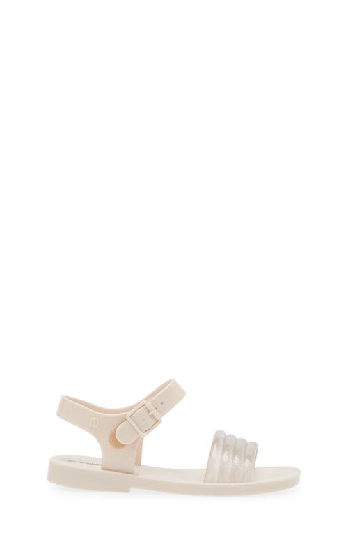 Shop Mini Melissa Kids' Mar Wave Sandal In Beige/glitter Beige