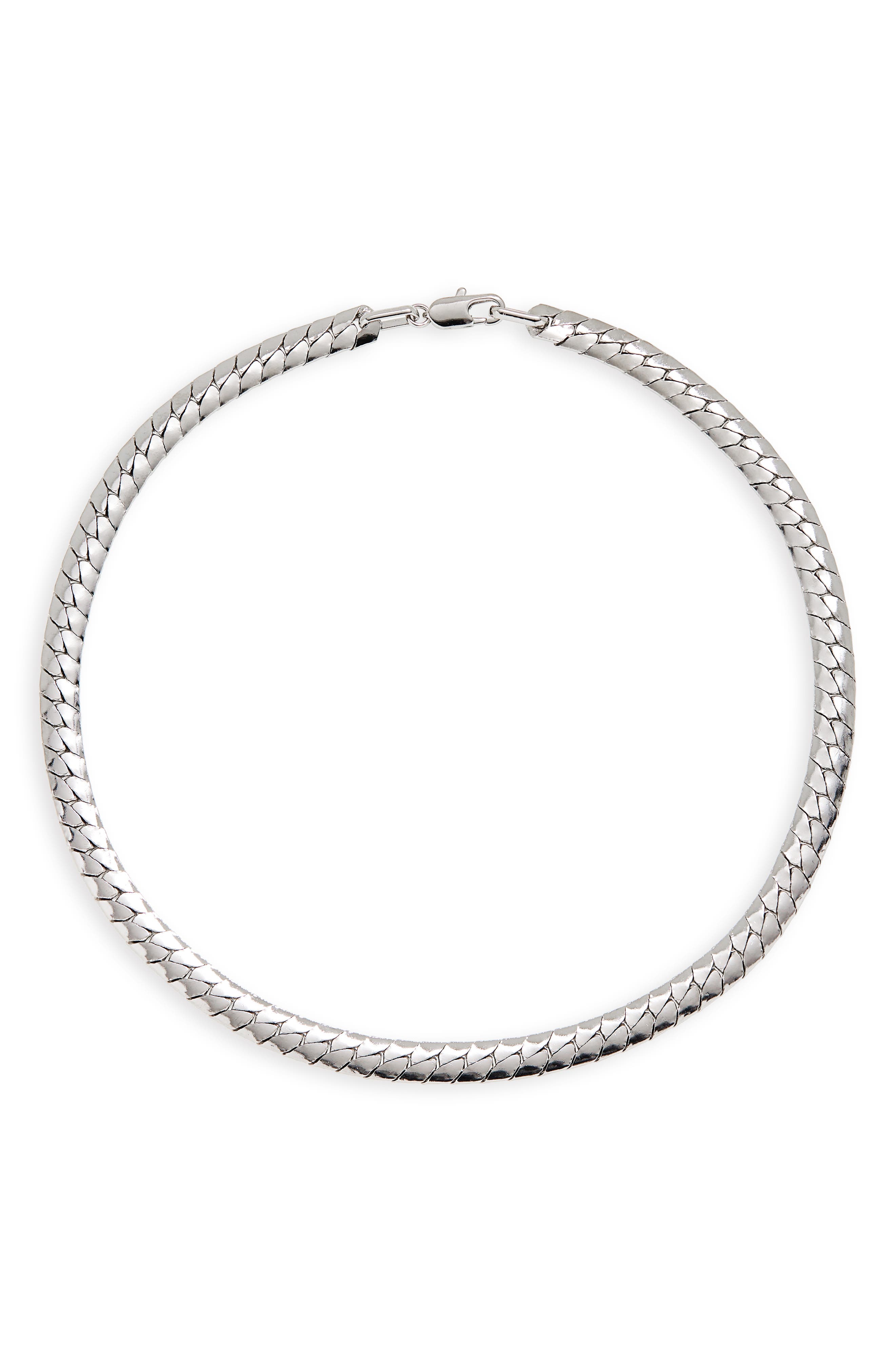 Laura Lombardi Piatta Chain Necklace in Platinum Plated Vintage Brass at Nordstrom, Size 18 In Us