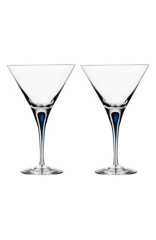 Orrefors 'Intermezzo' Martini Glasses in Clear/Blue 