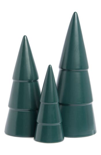 Shop Nordstrom Rack Set Of 3 Holiday Ceramic Trees In Green Gable Multi