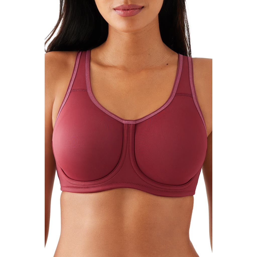 Wacoal Simone Seamless Underwire Sports Bra in Cordovan