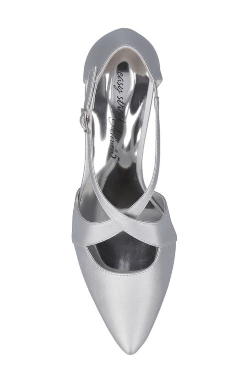 Shop Easy Street Elegance Pointed Toe Pump In Silver Satin