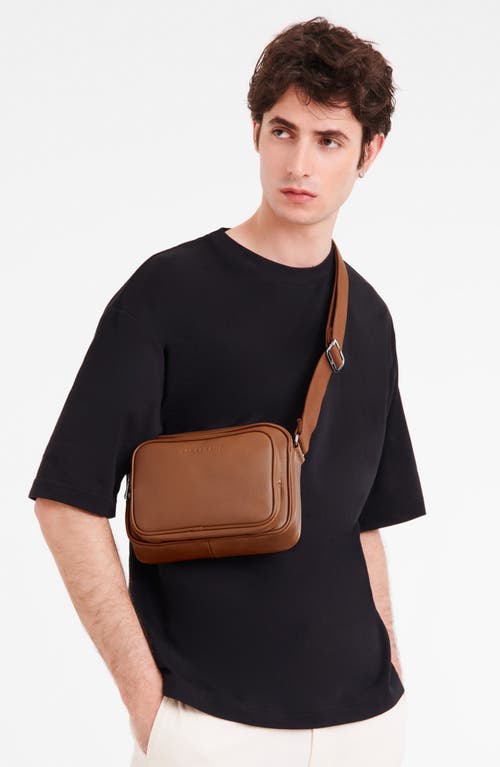 Shop Longchamp Le Foulonné Leather Camera Bag In Caramel