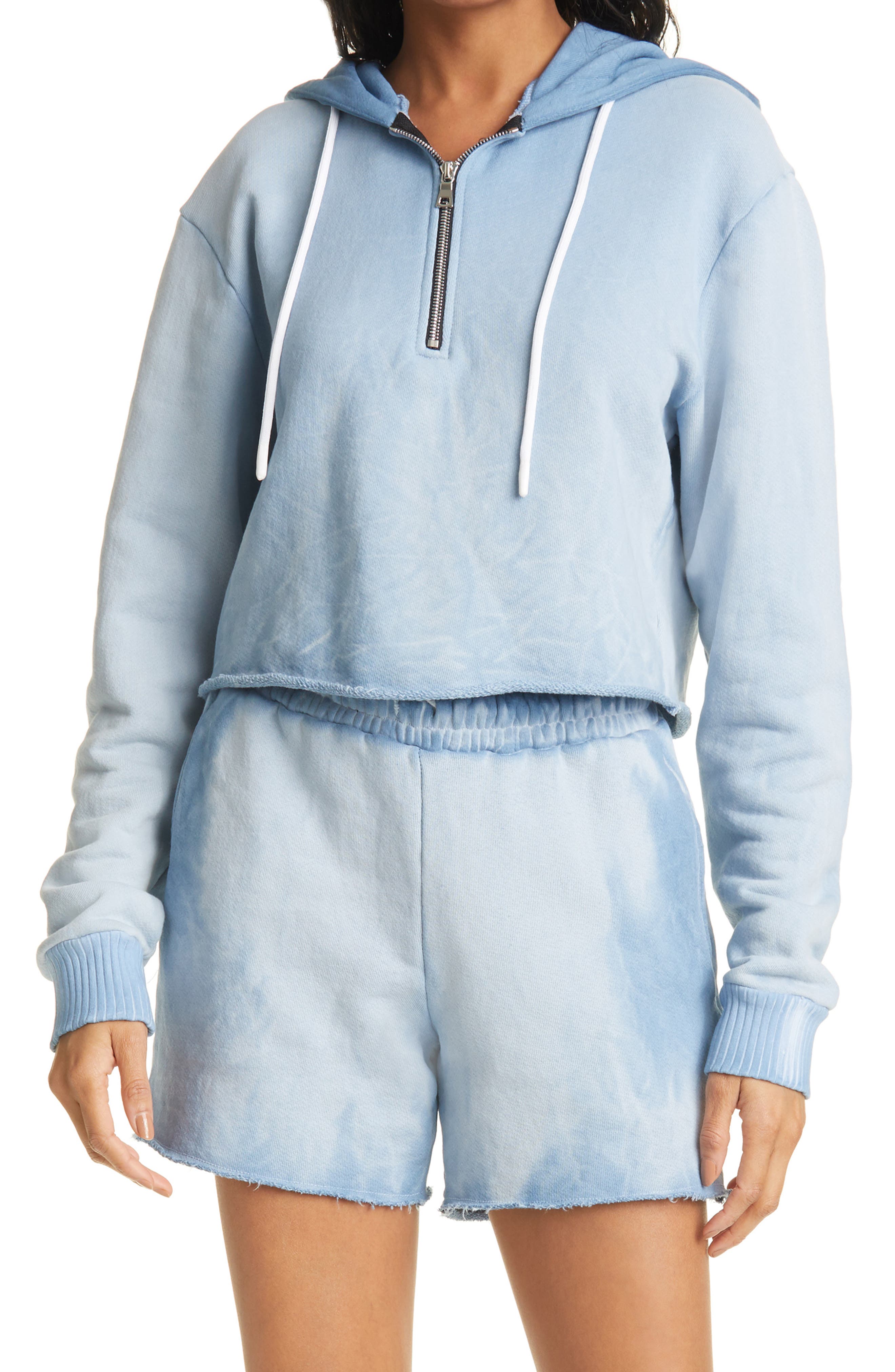 crop half zip hoodie