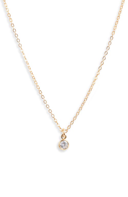 Set & Stones Birthstone Charm Pendant Necklace in Gold /April at Nordstrom