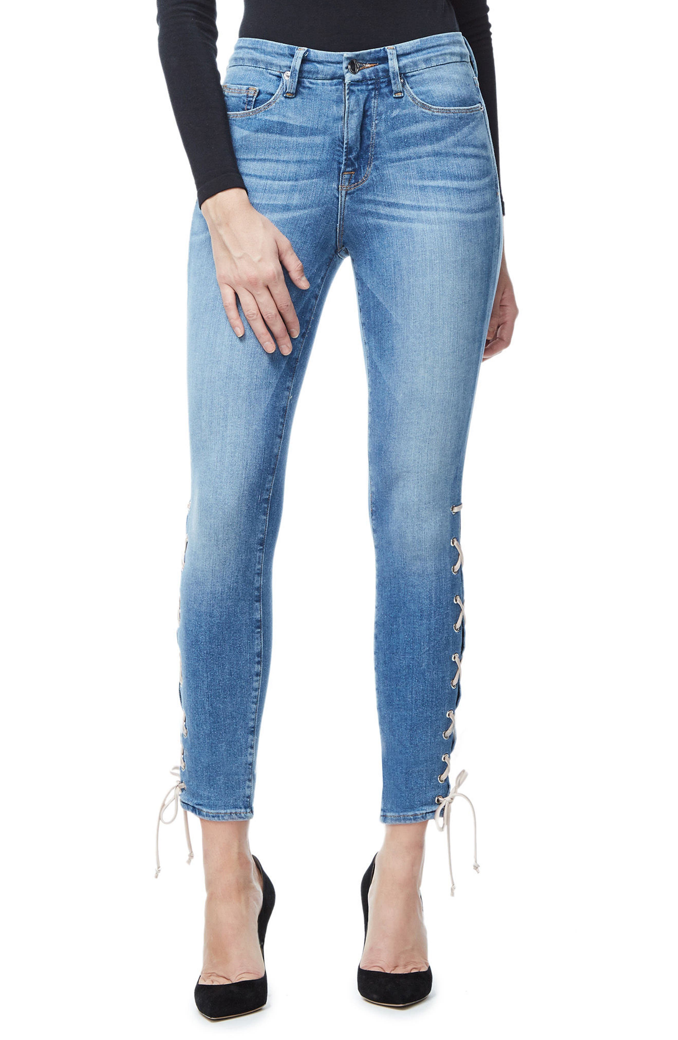 good american lace up jeans