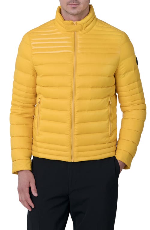 Emory Water Resistant Down Recycled Nylon Puffer Jacket in Old Gold