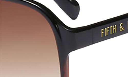 Fifth & Ninth Kingston Aviator 60mm Oval Sunglasses In Black/torte/brown