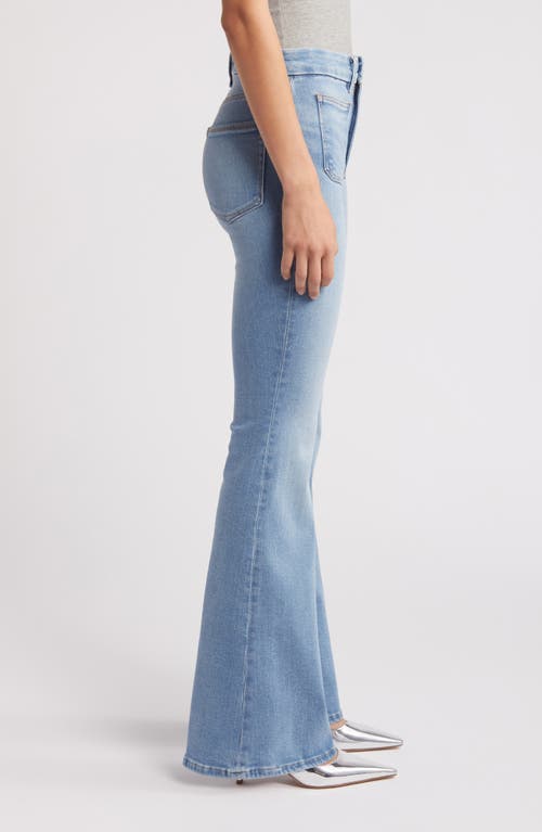 Shop Good American Good Legs Patch Pocket Flare Jeans In Indigo656