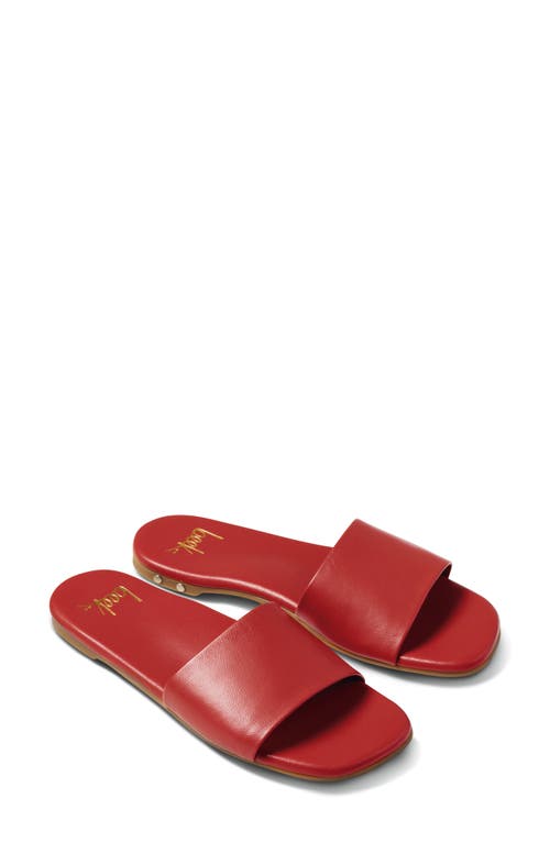 Honeybird Square Toe Slide Sandal in Red