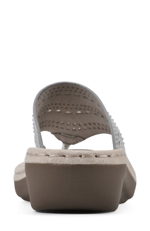 Cliffs By White Mountain Women's Comate Thong Sandal In Silver/metallic/smooth