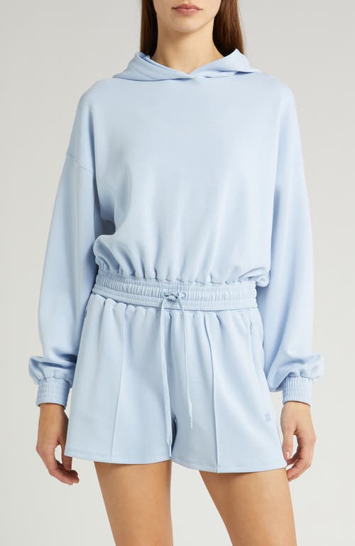 Sweaty Betty Sand Wash Cloud Weight Crop Hoodie In Breeze Blue