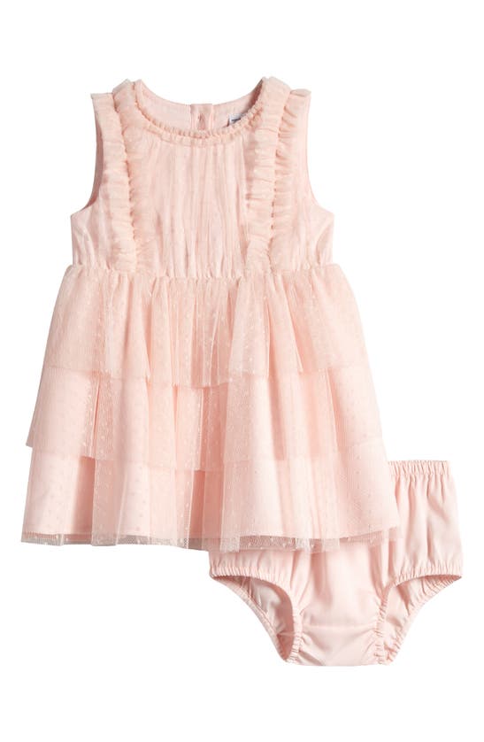 Nordstrom Babies' Tiered Tulle Dress & Bloomers In Pink