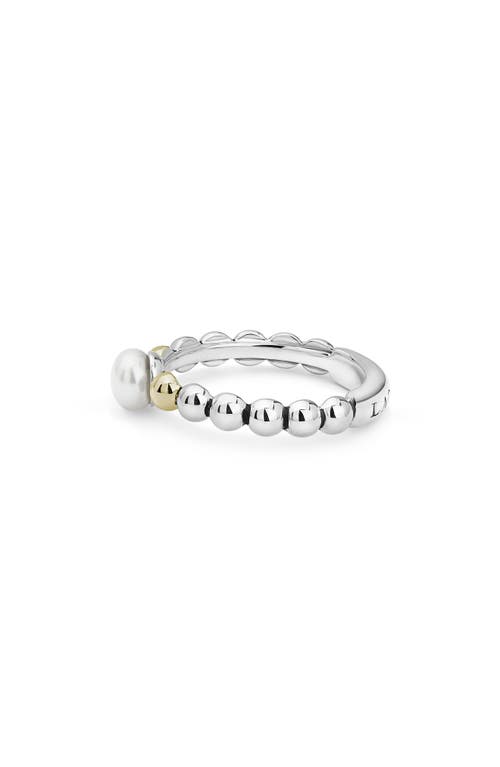 Shop Lagos Luna Pearl Ring In Silver/pearl