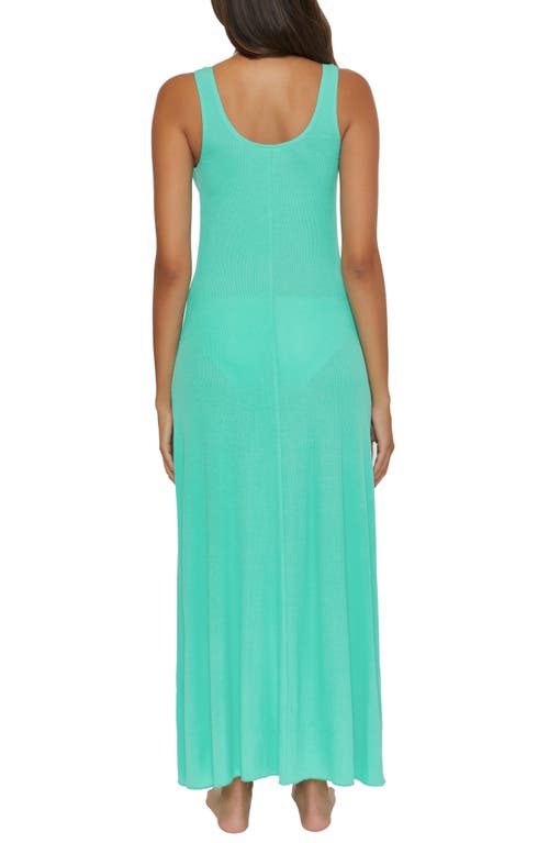 Shop Becca Mykonos Semisheer Ribbed Cover-up Maxi Dress In Bermuda