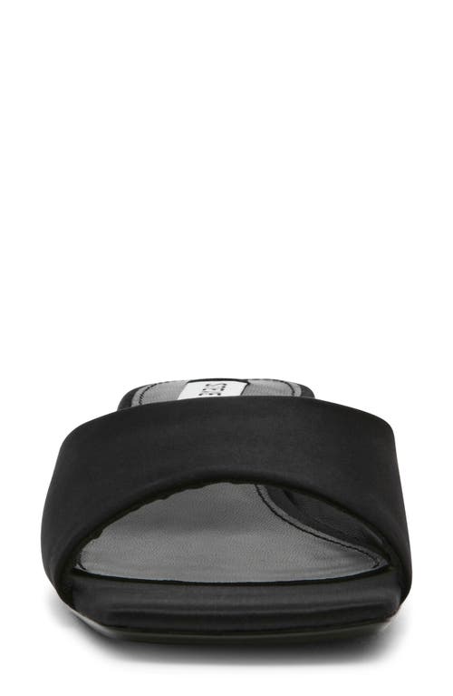 Shop Steve Madden Joanie Kitten Heel Slide Sandal In Black Satin