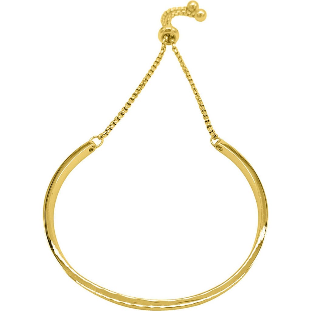 Adornia Water Resistant Curved Bar Slider Bracelet In Gold